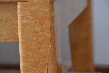 中古　松創(MATSUSO)　希少なバーズアイメープルを使用したミラーバックのディスプレイラック　(R-082614)