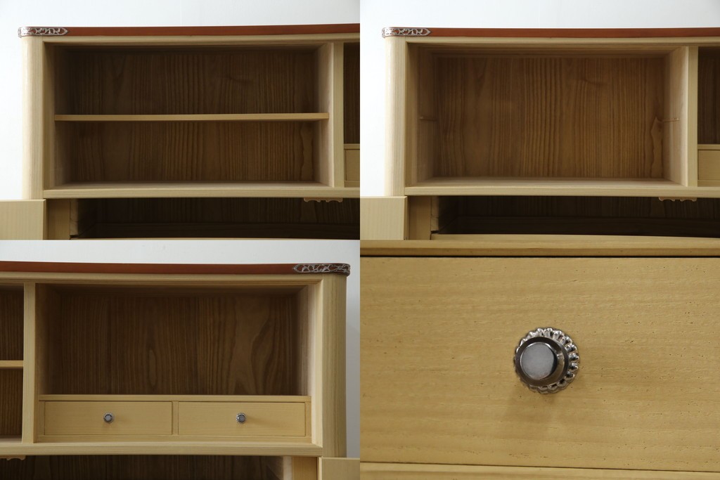 中古　美品　衣装盆付き　桑材のアクセントが美しい気品漂う桐箪笥　定価約170万円　(R-082619)