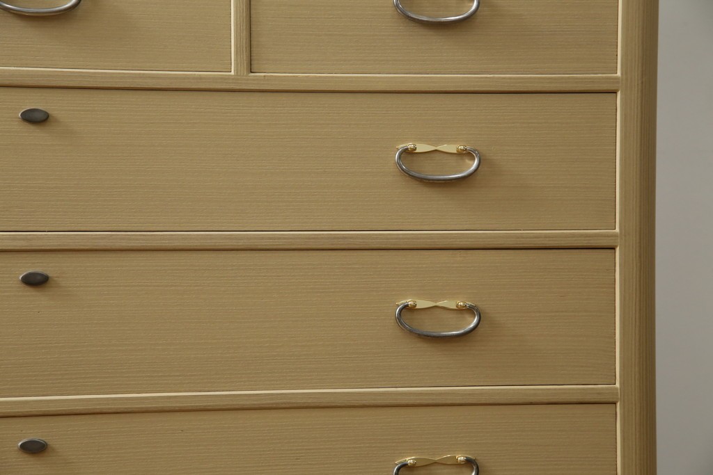 中古　美品　衣装盆付き　桑材のアクセントが美しい気品漂う桐箪笥　定価約170万円　(R-082619)