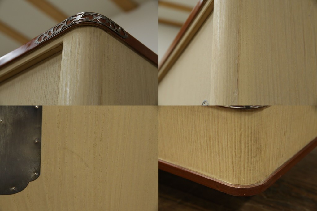 中古　美品　衣装盆付き　桑材のアクセントが美しい気品漂う桐箪笥　定価約170万円　(R-082619)