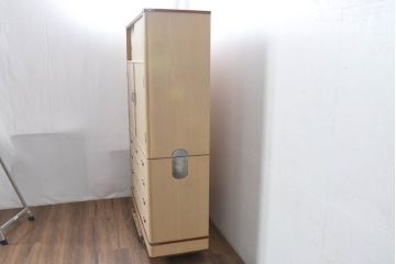 中古　美品　衣装盆付き　桑材のアクセントが美しい気品漂う桐箪笥(桐たんす、衣装箪笥、収納箪笥、着物箪笥、引き出し、和タンス、チェスト、バラ売り可能)(定価約170万円)(R-082619)