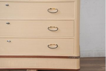 中古　美品　衣装盆付き　桑材のアクセントが美しい気品漂う桐箪笥(桐たんす、衣装箪笥、収納箪笥、着物箪笥、引き出し、和タンス、チェスト、バラ売り可能)(定価約170万円)(R-082619)