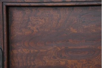 和製アンティーク　三方欅(ケヤキ)材　素晴らしい杢目の二段重ね帳場箪笥(重ね箪笥、収納棚、戸棚、時代箪笥、和タンス、収納箪笥、バラ売り可能)(R-082622)