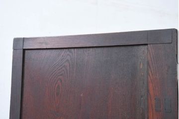 和製アンティーク　三方欅(ケヤキ)材　素晴らしい杢目の二段重ね帳場箪笥(重ね箪笥、収納棚、戸棚、時代箪笥、和タンス、収納箪笥、バラ売り可能)(R-082622)