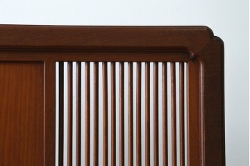 和製ビンテージ　花梨(カリン)材　透かし彫り　彫刻入り　竹梅・花鳥図　緻密な彫刻が施された美しい衝立て　(R-082631)