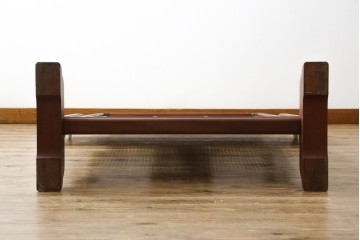 和製ビンテージ　花梨(カリン)材　透かし彫り　彫刻入り　竹梅・花鳥図　緻密な彫刻が施された美しい衝立て　(R-082631)