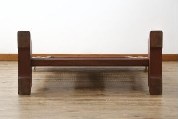 和製ビンテージ　花梨(カリン)材　透かし彫り　彫刻入り　竹梅・花鳥図　緻密な彫刻が施された美しい衝立て(衝い立て、パーテーション、仕切り、ヴィンテージ)(R-082631)