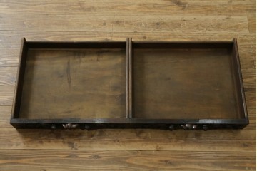 フランスアンティーク　1890年頃　ウォールナット材　彫刻入り　2杯の引き出しを備えたコンソールテーブル　(R-082633)
