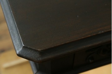 フランスアンティーク　1890年頃　ウォールナット材　彫刻入り　2杯の引き出しを備えたコンソールテーブル　(R-082633)
