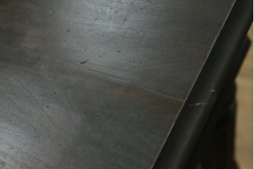 フランスアンティーク　1890年頃　ウォールナット材　彫刻入り　2杯の引き出しを備えたコンソールテーブル　(R-082633)