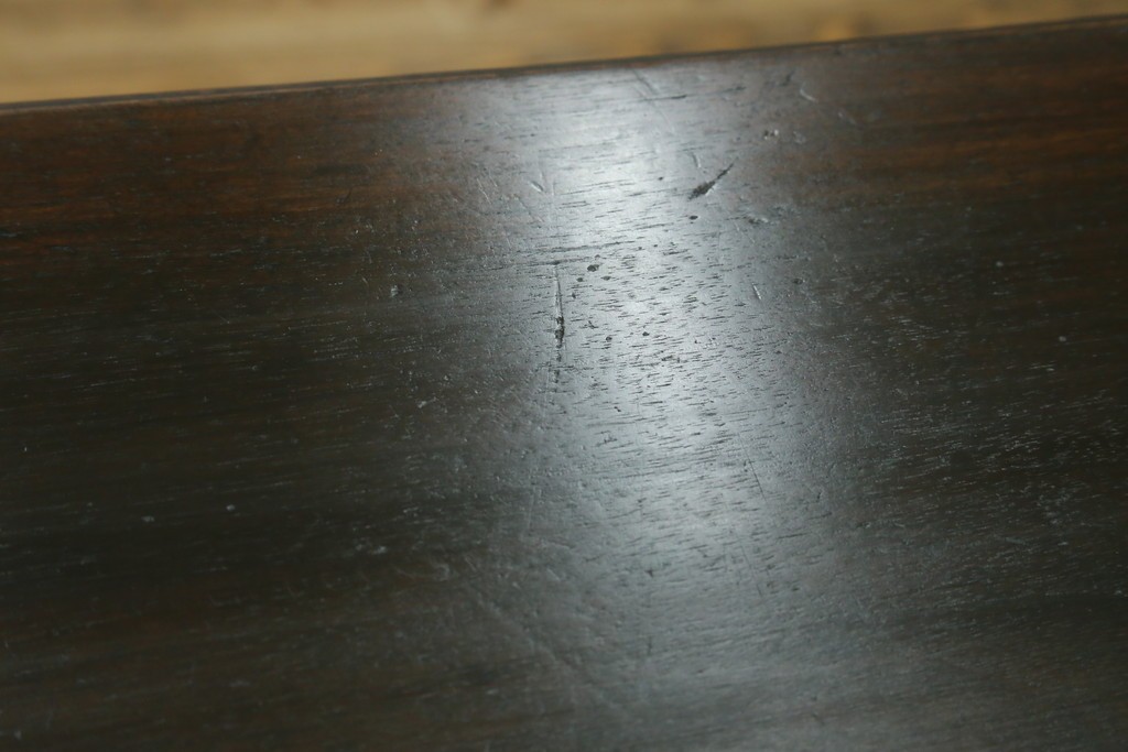フランスアンティーク　1890年頃　ウォールナット材　彫刻入り　2杯の引き出しを備えたコンソールテーブル　(R-082633)