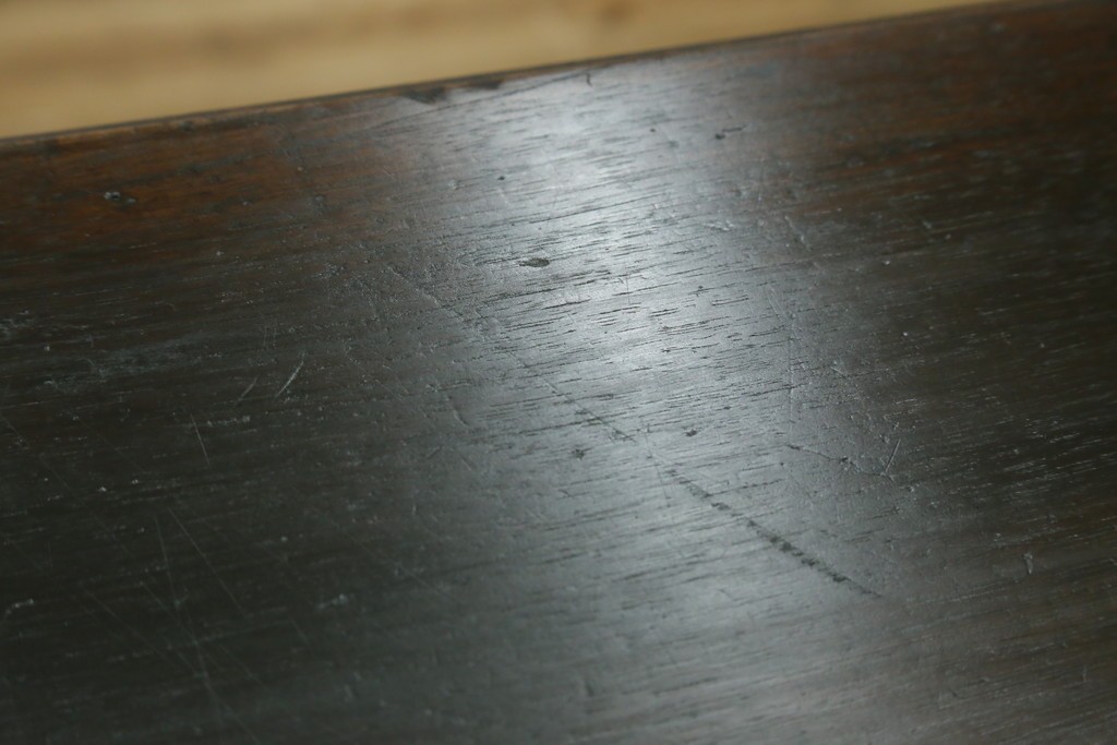 フランスアンティーク　1890年頃　ウォールナット材　彫刻入り　2杯の引き出しを備えたコンソールテーブル　(R-082633)