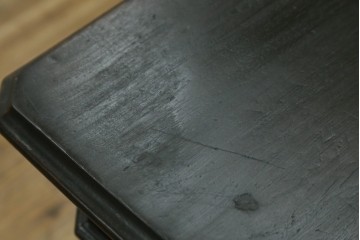 フランスアンティーク　1890年頃　ウォールナット材　彫刻入り　2杯の引き出しを備えたコンソールテーブル　(R-082633)