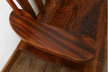 中古　美品　宮崎県　アトリエミヤタ (miyata)　欅(ケヤキ)材　クス材　木の風合いを楽しめるあぐらベンチ(長椅子、長イス、板座チェア)(定価約43万円)(R-082637)