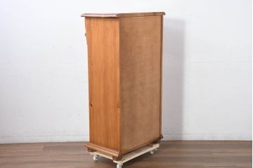 中古　美品　アメリカ輸入家具　パイン材　縦型　カントリースタイルの空間づくりにおすすめのトールチェスト(サイドチェスト、引き出し)(R-082646)