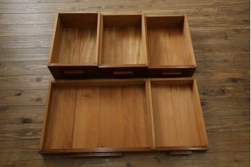 中古　超美品　Oak Village(オークヴィレッジ、オークビレッジ)　杢目の美しさが際立つ片袖机(片袖デスク、ワークデスク、在宅用、在宅ワーク用) (R-082648)