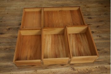 中古　超美品　Oak Village(オークヴィレッジ、オークビレッジ)　杢目の美しさが際立つ片袖机(片袖デスク、ワークデスク、在宅用、在宅ワーク用) (R-082648)