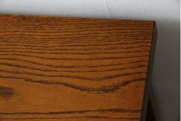 中古　超美品　Oak Village(オークヴィレッジ、オークビレッジ)　杢目の美しさが際立つ片袖机(片袖デスク、ワークデスク、在宅用、在宅ワーク用) (R-082648)