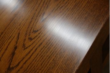 中古　超美品　Oak Village(オークヴィレッジ、オークビレッジ)　杢目の美しさが際立つ片袖机(片袖デスク、ワークデスク、在宅用、在宅ワーク用) (R-082648)