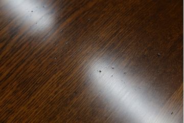 中古　超美品　Oak Village(オークヴィレッジ、オークビレッジ)　杢目の美しさが際立つ片袖机(片袖デスク、ワークデスク、在宅用、在宅ワーク用) (R-082648)