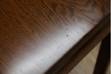 中古　超美品　Oak Village(オークヴィレッジ、オークビレッジ)　杢目の美しさが際立つ片袖机(片袖デスク、ワークデスク、在宅用、在宅ワーク用) (R-082648)