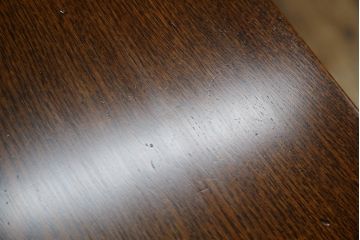 中古　超美品　Oak Village(オークヴィレッジ、オークビレッジ)　杢目の美しさが際立つ片袖机(片袖デスク、ワークデスク、在宅用、在宅ワーク用) (R-082648)