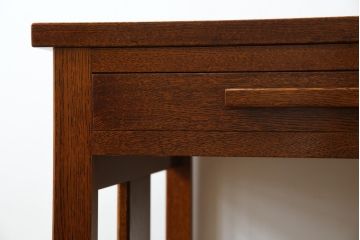 中古　超美品　Oak Village(オークヴィレッジ、オークビレッジ)　杢目の美しさが際立つ片袖机(片袖デスク、ワークデスク、在宅用、在宅ワーク用) (R-082648)
