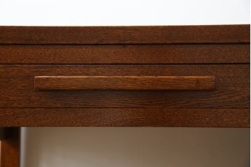 中古　超美品　Oak Village(オークヴィレッジ、オークビレッジ)　杢目の美しさが際立つ片袖机(片袖デスク、ワークデスク、在宅用、在宅ワーク用) (R-082648)