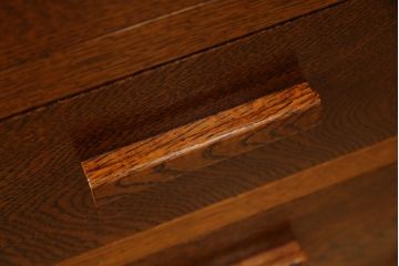 中古　超美品　Oak Village(オークヴィレッジ、オークビレッジ)　杢目の美しさが際立つ片袖机(片袖デスク、ワークデスク、在宅用、在宅ワーク用) (R-082648)