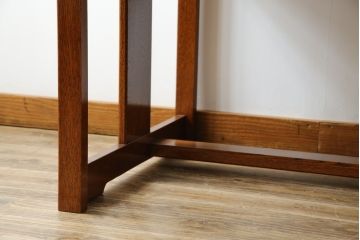 中古　超美品　Oak Village(オークヴィレッジ、オークビレッジ)　杢目の美しさが際立つ片袖机(片袖デスク、ワークデスク、在宅用、在宅ワーク用) (R-082648)