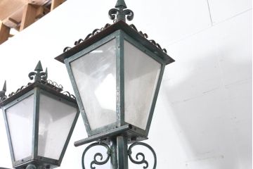 和製ビンテージ　かわいいデザインの背の高いガーデンライト2本セット(外灯、門灯、街灯、庭園灯、門柱灯、ヴィンテージ)(R-082651)