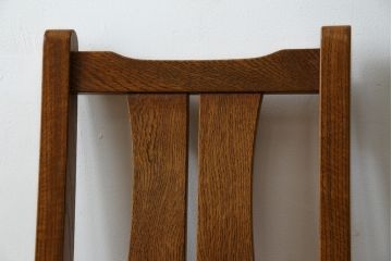 和製ビンテージ　高級品　Oak Village(オークウィレッシ)製　総楢(ナラ)材　上質な作りのダイニングチェア2脚セット(Dチェア、板座チェア、アームレスチェア、椅子、イス、ヴィンテージ、バラ売り可能)(R-082652)