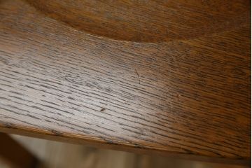 和製ビンテージ　高級品　Oak Village(オークウィレッシ)製　総楢(ナラ)材　上質な作りのダイニングチェア2脚セット(Dチェア、板座チェア、アームレスチェア、椅子、イス、ヴィンテージ、バラ売り可能)(R-082652)