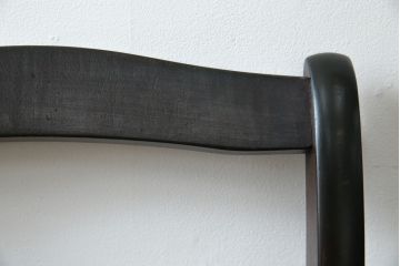 中古　希少な廃番品　北海道民芸家具　HM686　ゆるりと曲線を描くフォルムが魅力的なダイニングチェア(イス、椅子、板座チェア)(R-082669)