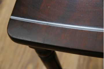 中古　希少な廃番品　北海道民芸家具　HM686　ゆるりと曲線を描くフォルムが魅力的なダイニングチェア(イス、椅子、板座チェア)(R-082669)