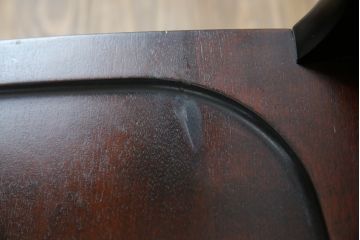 中古　希少な廃番品　北海道民芸家具　HM686　ゆるりと曲線を描くフォルムが魅力的なダイニングチェア(イス、椅子、板座チェア)(R-082669)