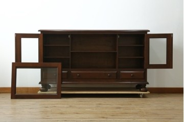 中古　美品　松本民芸家具　C-II型　重厚な造りと優美なボールフットが際立つクラシカルなサイドボード　定価約60万5千円　(R-082672)
