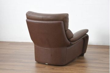中古　カリモク(karimoku)　Chitano(チターノ)　本革(レザー)　上質な座り心地と洗練されたデザインの一人掛けソファ(アームチェア、1P、1人掛けソファ)(R-082677)