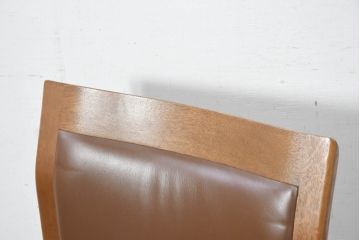 中古　CONDE HOUSE(カンディハウス)　セルジオD　本革(レザー)　オーク材　希少な廃番品!!温かみのある空間作りにおすすめのダイニングチェア2脚セット(椅子、イス、バラ売り可能)(R-082679)