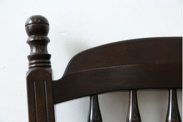 中古　美品　松本民芸家具　#1　クラシカルな安川式スピンドルチェア(ダイニングチェア、板座チェア、椅子、民芸家具)(定価約11万円)(R-082680)