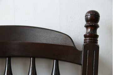 中古　美品　松本民芸家具　#1　クラシカルな安川式スピンドルチェア(ダイニングチェア、板座チェア、椅子、民芸家具)(定価約11万円)(R-082680)