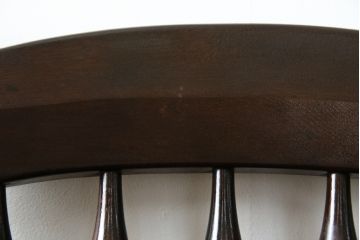 中古　美品　松本民芸家具　#1　クラシカルな安川式スピンドルチェア(ダイニングチェア、板座チェア、椅子、民芸家具)(定価約11万円)(R-082680)
