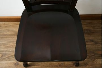 中古　美品　松本民芸家具　#1　クラシカルな安川式スピンドルチェア(ダイニングチェア、板座チェア、椅子、民芸家具)(定価約11万円)(R-082680)