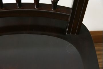 中古　美品　松本民芸家具　#1　クラシカルな安川式スピンドルチェア(ダイニングチェア、板座チェア、椅子、民芸家具)(定価約11万円)(R-082680)