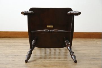 中古　美品　松本民芸家具　#1　クラシカルな安川式スピンドルチェア(ダイニングチェア、板座チェア、椅子、民芸家具)(定価約11万円)(R-082680)