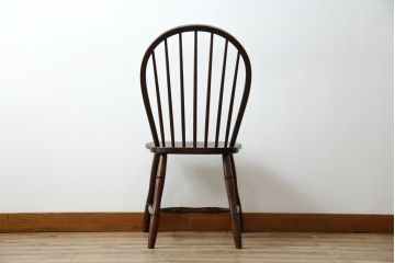 中古　超美品　松本民芸家具　シックな佇まいが魅力的な#72型・リーチチェア(ダイニングチェア、ウィンザーチェア、板座チェア、椅子、ウインザーチェア)(定価約98000円)(R-082684)