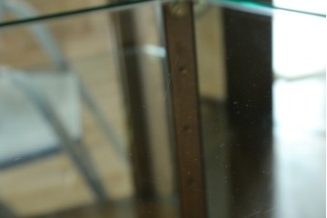 中古　カリモク家具(karimoku)　domani(ドマーニ)　Morganton(モーガントン)　クラシカルモダンデザインの二段重ねコーナーキャビネット　定価約60〜70万円　(R-082688)