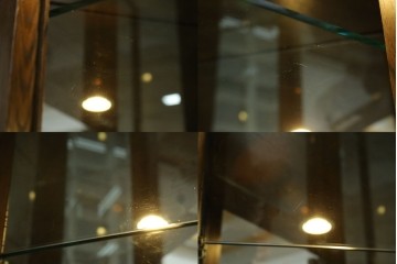 中古　カリモク家具(karimoku)　domani(ドマーニ)　Morganton(モーガントン)　クラシカルモダンデザインの二段重ねコーナーキャビネット　定価約60〜70万円　(R-082688)