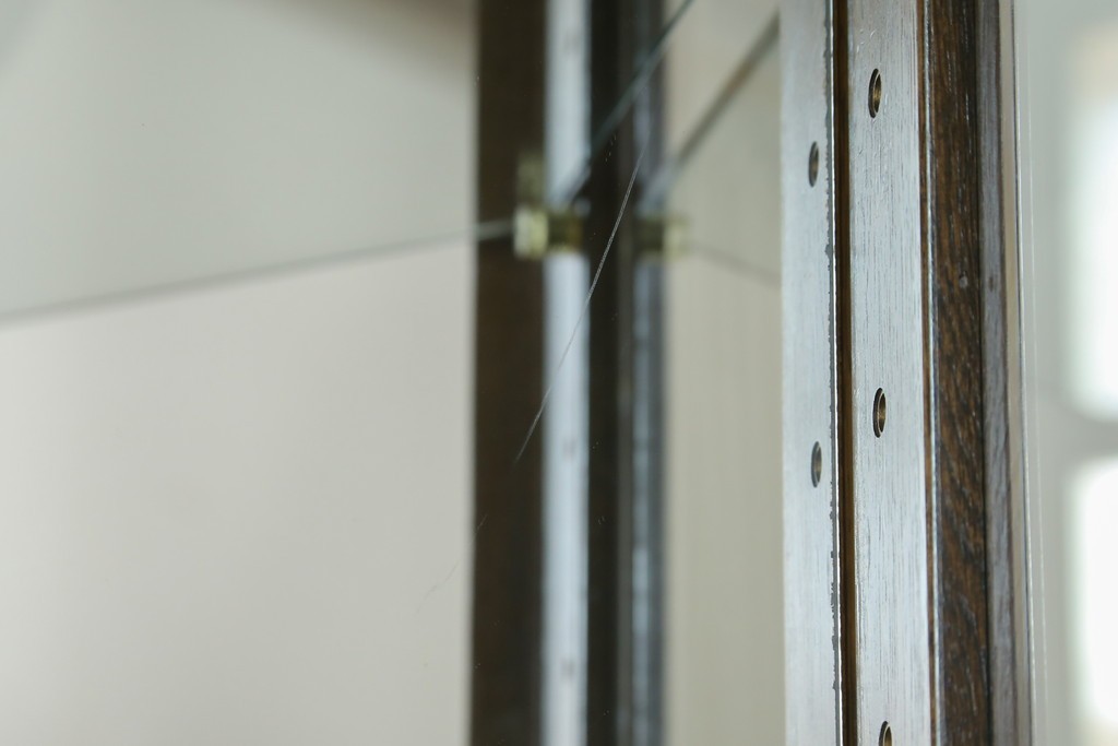 中古　カリモク家具(karimoku)　domani(ドマーニ)　Morganton(モーガントン)　クラシカルモダンデザインの二段重ねコーナーキャビネット　定価約60〜70万円　(R-082688)