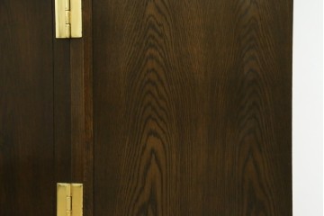 中古　カリモク家具(karimoku)　domani(ドマーニ)　Morganton(モーガントン)　クラシカルモダンデザインの二段重ねコーナーキャビネット　定価約60〜70万円　(R-082688)